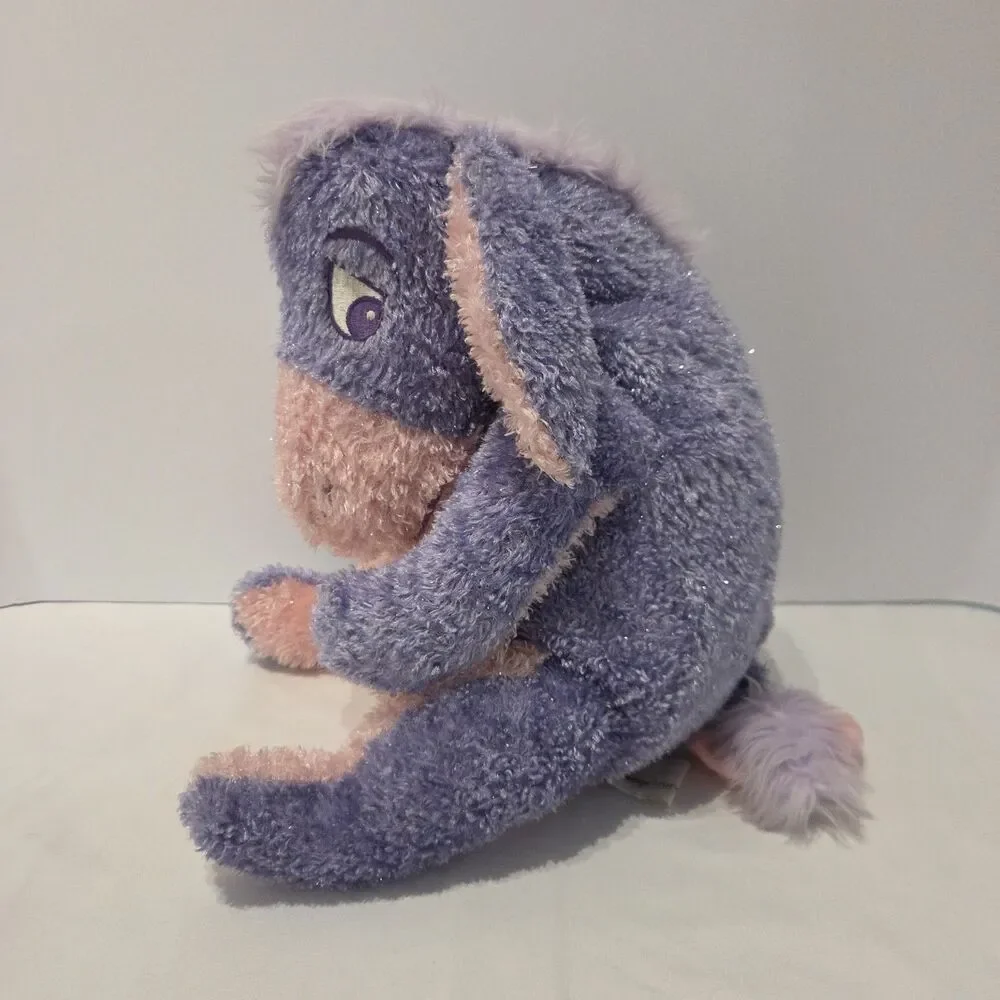 Disney Store EEYORE Sugar Sweet Pink Purple Sparkle Plush 12